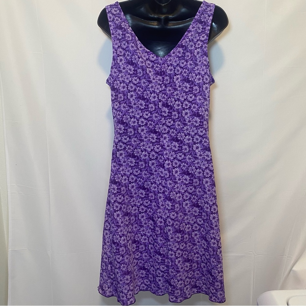 Jonathan Martin Purple Floral Midi Dress
